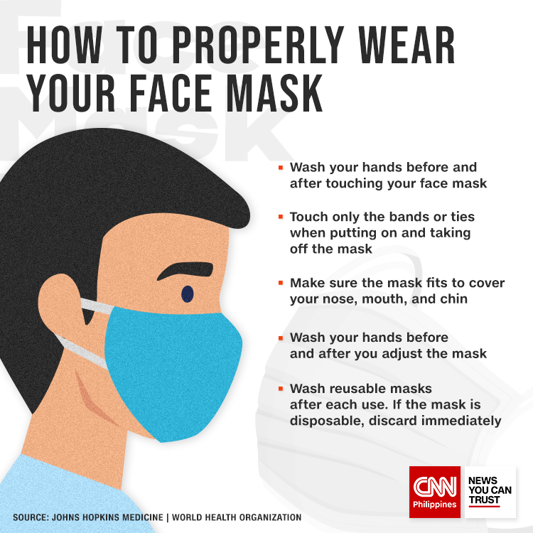 newswatchplusph's tweet photo. Wearing a face mask helps prevent the spread of COVID-19 — but only if worn right.

Remember: The disease is transmitted through small droplets from the nose or mouth when infected people cough or sneeze. 

Hit like if you always #WearAMask https://t.co/cQj2dO3oue