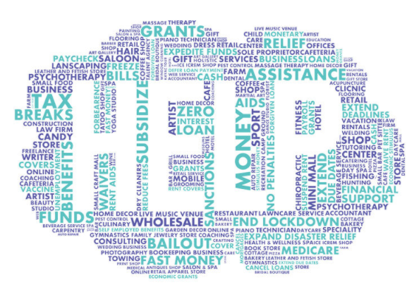 Taking the text from the responses regarding *how the government can help*, the word cloud illustration below shows the most common words used in describing the situation is shown below (artistic shuffling extra)