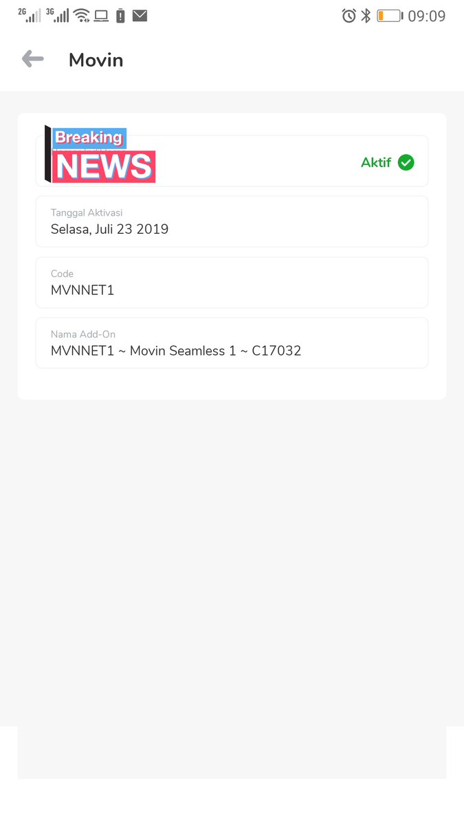 rizkioeshya's tweet photo. Pagi @TelkomCare kenapa tiba2 ada add on MVNET1 ya? Saya tidak pernah setuju atas penambahan ini, boleh d share percakapan/dokimen yg menyatakan saya setuju? Thx https://t.co/6nyJk6LZTS