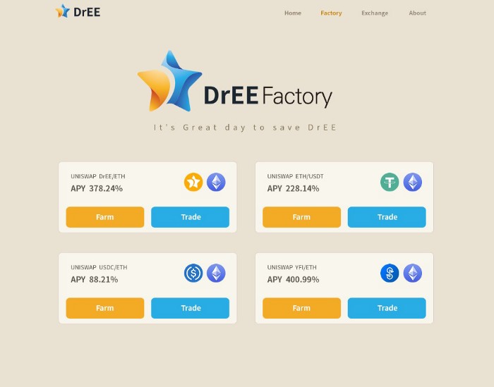 Follow me and RT this.
If you enter your ETH address as a comment, we will give 50 DrEE to 10 users by the lottery.
This promotion will close on September 27th at 24:00 (GMT+8).
DeFi platform will launch and DrEE airdrop be held in the 4 quarter.  
#DeFi
medium.com/@business_7877…