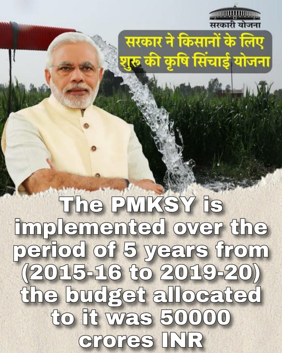 letwaterlive's tweet photo. Government scheme for providing irrigation facility to the farmers 

Support #letwaterlive

#pmksy #wateruseitwisely #irrigation #Farmers #modiji #maharashtra #mumbai #indiaforletwaterlive #India #delhi #Government #scheme #waterpollutio #tipstosavewaterbystramrahim #waterfall https://t.co/kcy6fzdS5W