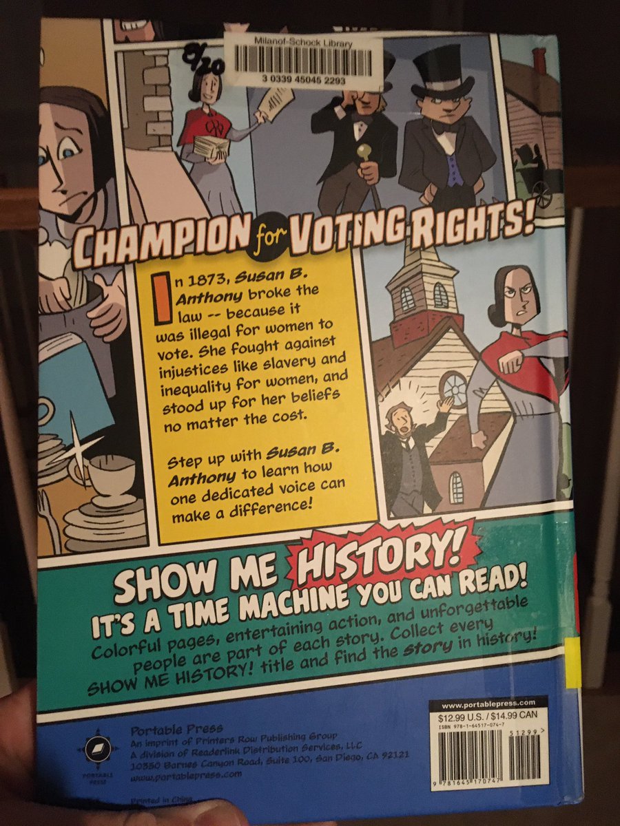 MrDunsavage's tweet photo. @PortablePress’s Show Me History #GraphicNovel series is great! Really loved reading &amp; learning about #SusanBAnthony &amp; her fight for #equality. Tremendous detail &amp; historical context. Definitely recommend! #sschat #teachingwithcomics #historyteacher #educomics #WomensRights https://t.co/4pUcunKckI