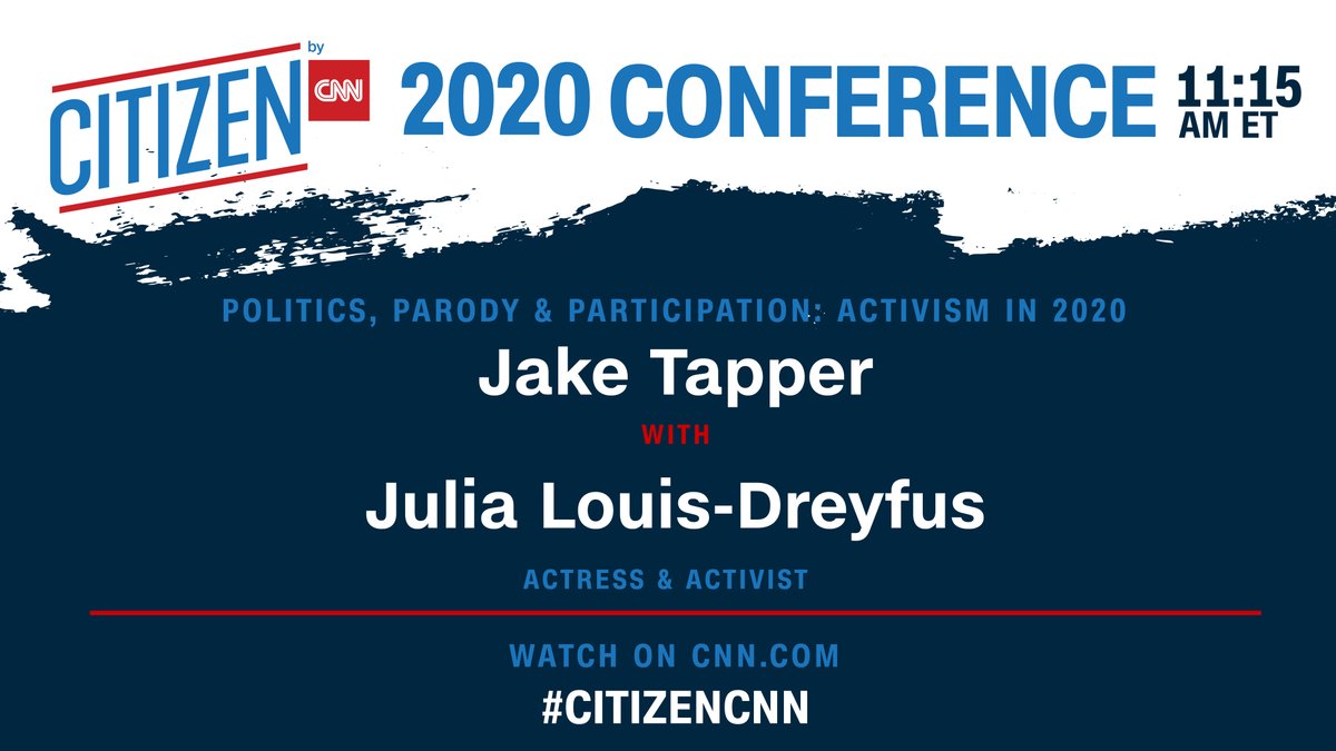 Cnn Communications On Twitter Tune In Now For Jaketapper S Conversation With Officialjld At Citizencnn Politics Parody Participation Activism In 2020 Stream Live At Https T Co Fgnsq5gn0o Https T Co Aaljwi5j9w