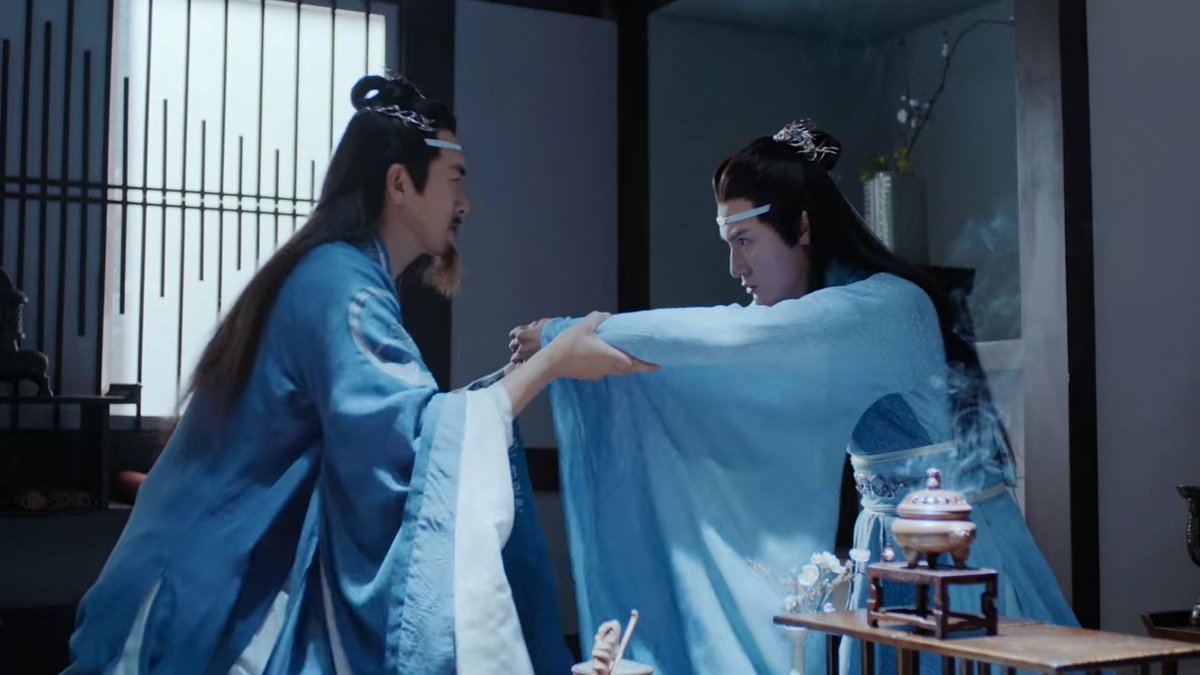 Me and Lan Xichen are both unhappy that he is being sent away - I know it's important to protect the library because Lan Wangji likes to read there so I guess it must be done