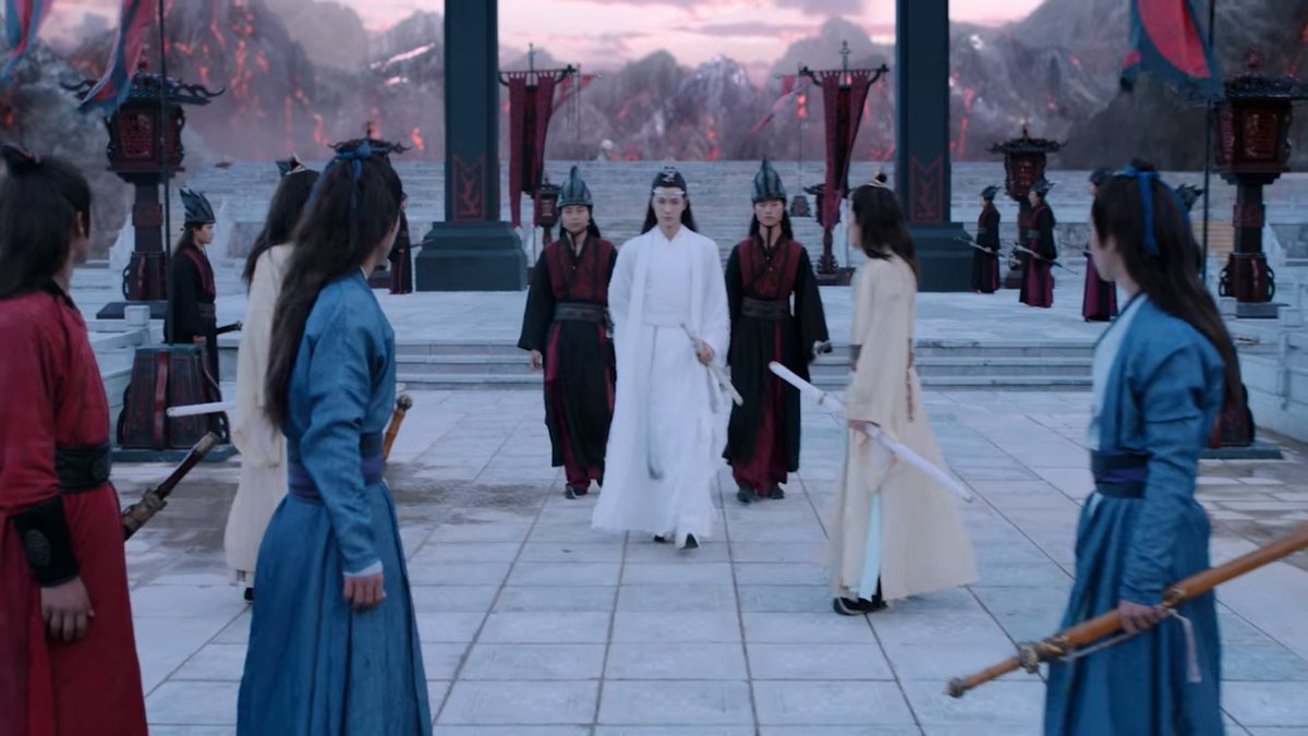 Oh no Jiang Cheng, why did you say anything! YOU KNOW THAT MEANS Wei Wuxian is gonna turn around and Lan Wangji is gonna walk in for for maximum drama