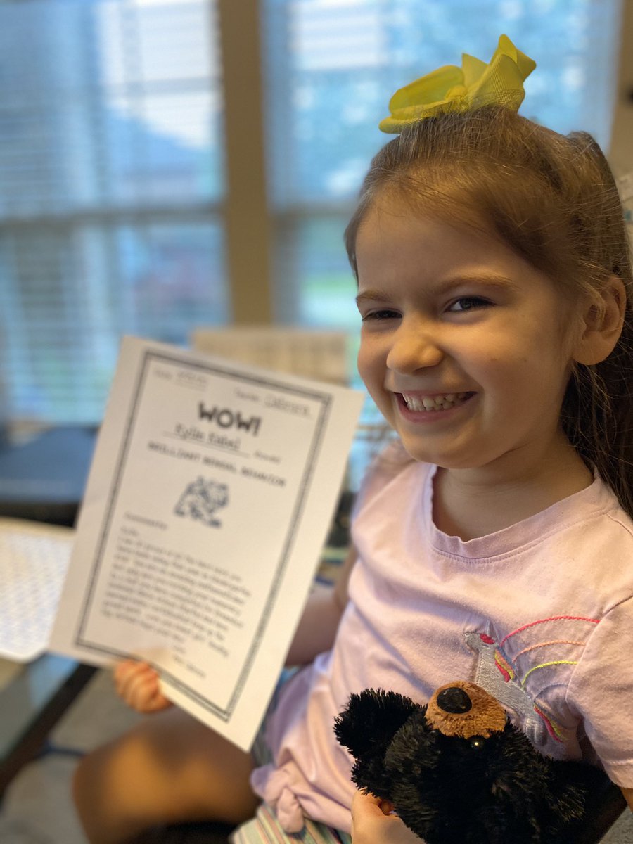 TerriMoran's tweet photo. @kruisininkinder Kylie was so excited to receive her WOW Certificate from you. Thank you so much!! God bless you!! Her parents made a huge presentation to her this morning, when I arrived for school.  She winked at me! #BryantElementary #BengalPride @TXRodeoGypsy @DonKabel https://t.co/t9FOQ17ieo