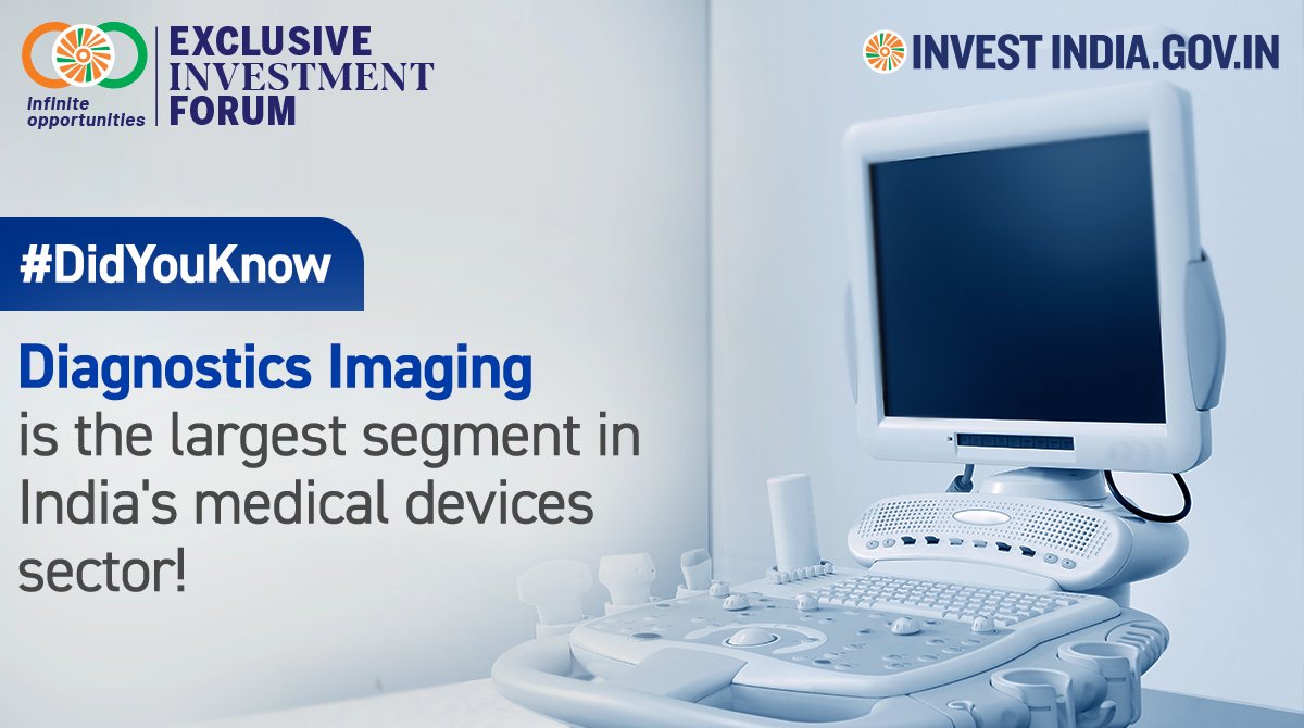 #EIF2020 

Constituting 30% of the market share, India’s diagnostics imaging segment has gained massive momentum in recent years.
Explore more about the sector: bit.ly/MedicalDev

#InvestInIndia #NewIndia <a href="/makeinindia/">Make in India</a>
