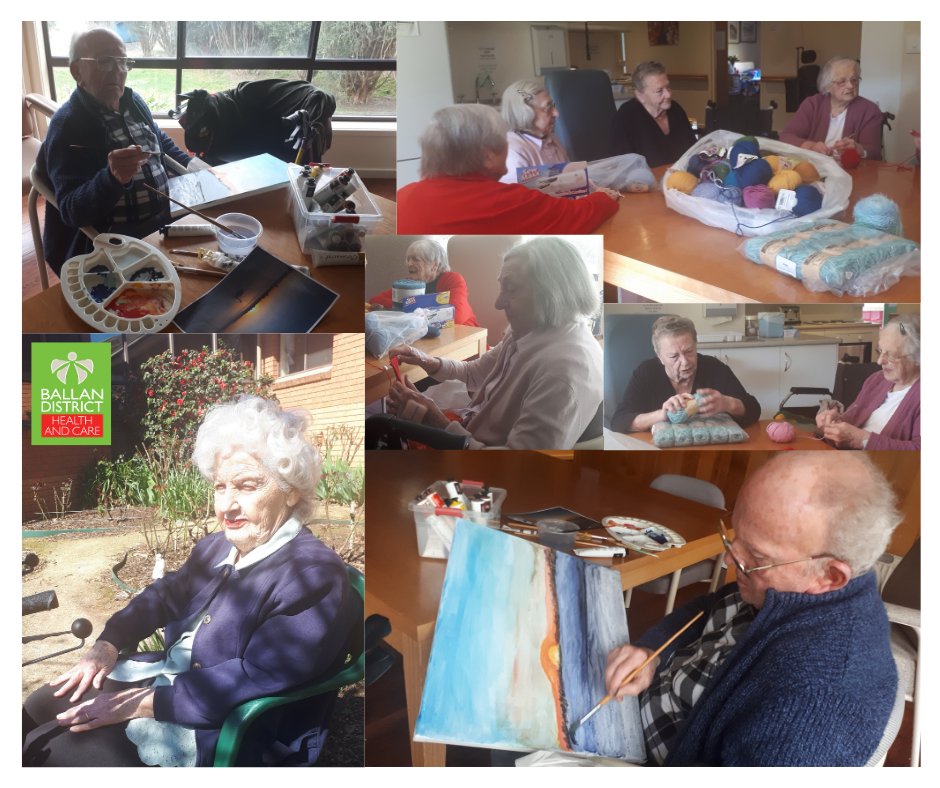 Over the past week, our residents have enjoyed sitting in the sunshine, chatting and laughing (and knitting) at Knitting Club, and some quiet time painting.

#timeinthesun #BDHCactivities #wellbeing
