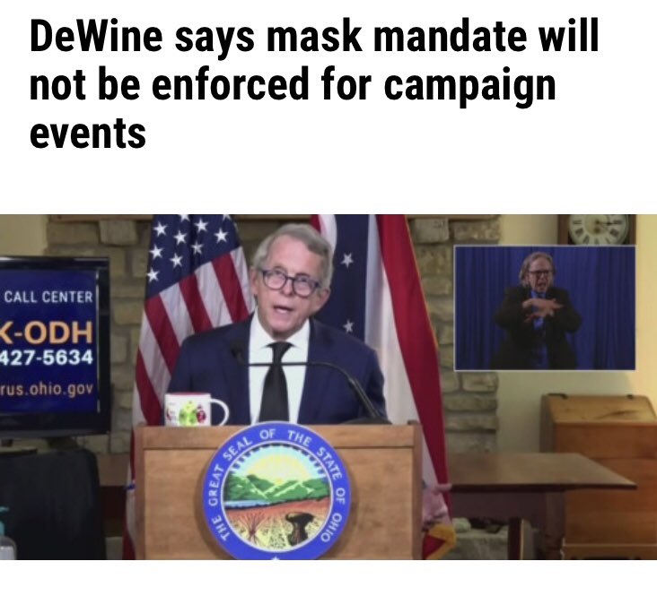 ajcorder94's tweet photo. How do u sleep at night @GovMikeDeWine??? You control everyone’s livelihood with orders, mandates, protocols, curfews, regulations etc. but yet let outsiders come in with no restrictions. Politicians will always be politicians. #nothereforus #neitherparty https://t.co/UWzG3R9rlU