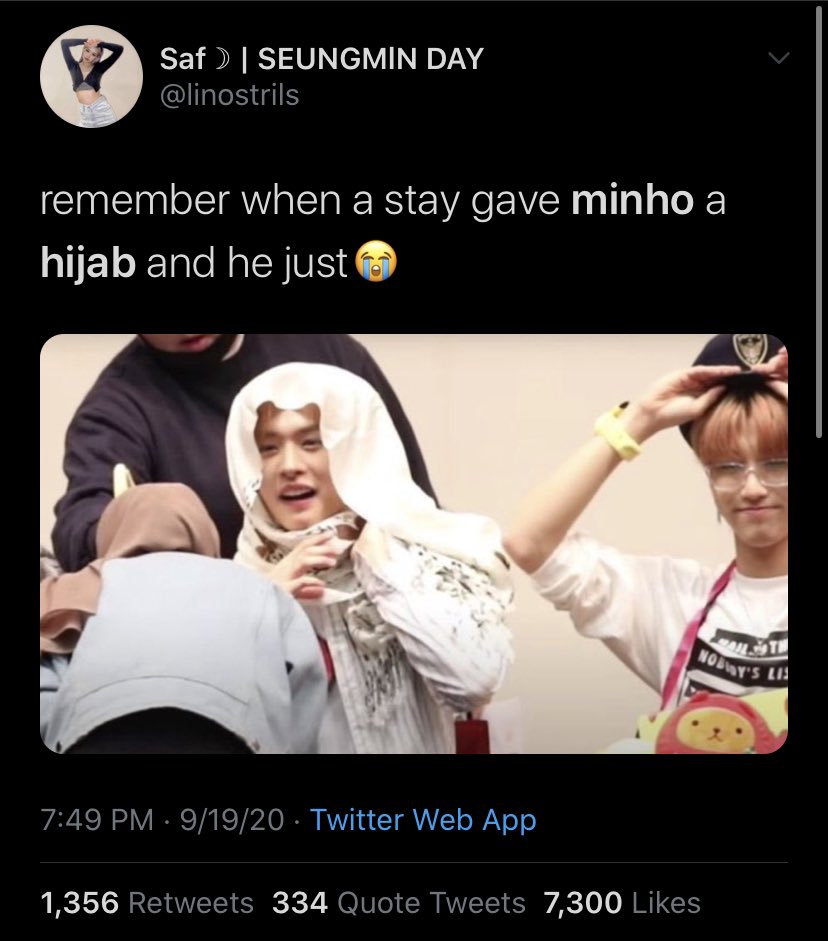 Minho got really excited upon being gifted a hijab by a Stay