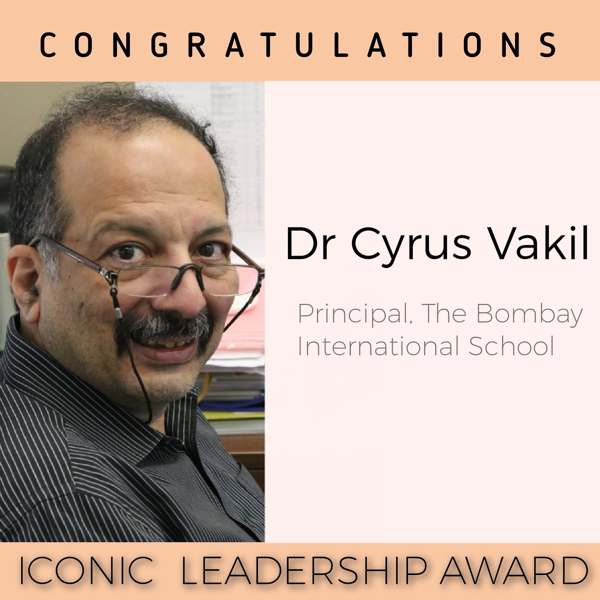 bombayintschool's tweet photo. Dr Cyrus Vakil, was awarded the โ๐๐๐จ๐ง๐ข๐ ๐๐๐๐๐๐ซ๐ฌ๐ก๐ข๐ฉ ๐๐ฐ๐๐ซ๐โ instituted by the Innovative Schools Union and presented by the Governor of Maharashtra, Bhagat Singh Koshyari.
#bombayintschool #rockstarsofBIS #BISJunior #iconicleadershipaward2020 https://t.co/IMgF6jXFYd