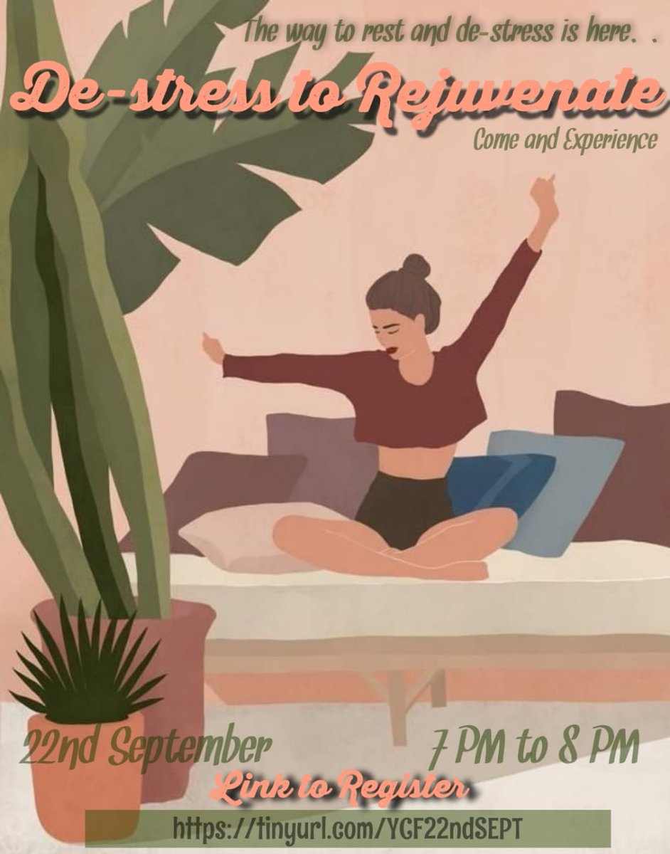 Jijnasha4's tweet photo. "De-STRESS to Rejuvenate"

The way to rest and de-stress is HERE...
Come and Experience
https://t.co/GPtlMAhjXi
22nd September
7 PM to 8 PM
#youth #de-sterss #selflove #QuarentineLife https://t.co/KFdyJBqQF8