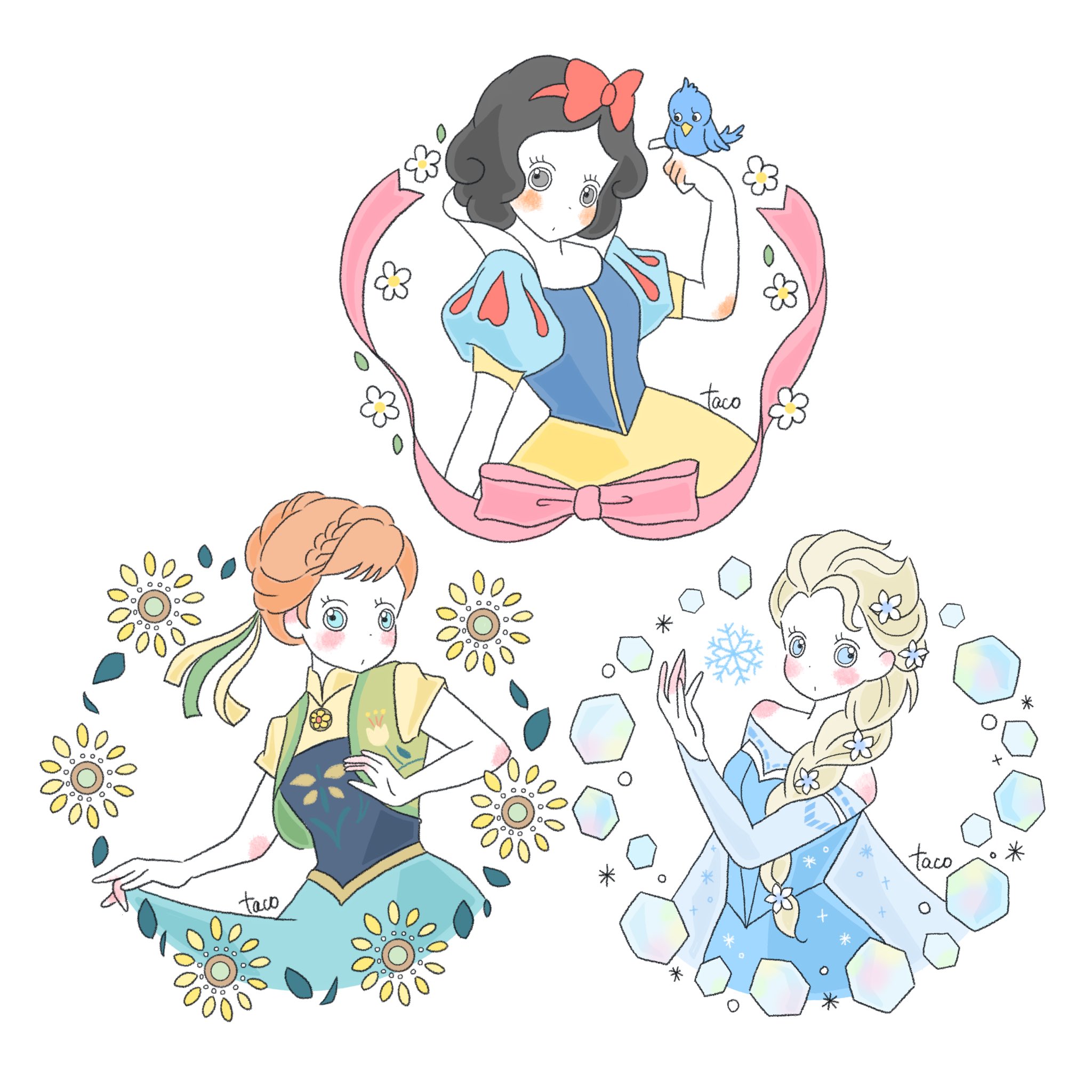 Tacomaru イラスト 在 Twitter 上 アイコンにどうぞシリーズ アナ雪 アナと雪の女王 Frozen アナ エルサ Snowwhite 白雪姫 女の子イラスト ゆるいイラスト いらすと いらすとぐらむ イラスト好きな人と繋がりたい イラスト好き Disney