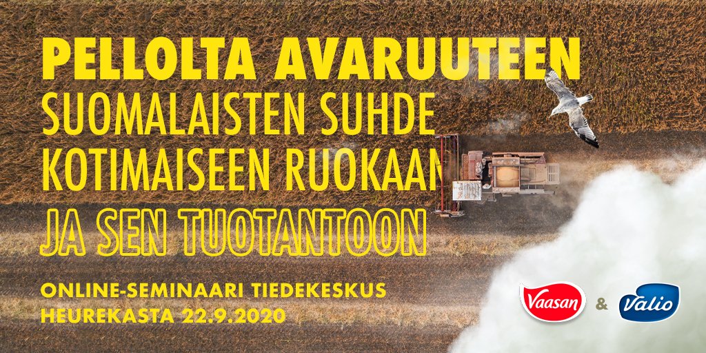 Vaasan (@vaasansuomi) on Twitter photo Tule seuraamaan syksyn kiinnostavinta ruoka-alan keskustelua tänään klo 9.00 pelloltaavaruuteen.fi! Mukana keskustelemassa @annaperho @laurireuter <a href="/Harrimakivuokko/">Harri Mäkivuokko</a> <a href="/HenriAlen/">Henri Alén</a> <a href="/LiljestromM/">Mariana Liljeström</a> <a href="/KemppainenJouni/">Jouni Kemppainen</a> ja <a href="/VaasanSuomi/">Vaasan</a> @valioFi #pelloltaavaruuteen #suomiruoka Tule seuraamaan syksyn kiinnostavinta ruoka-alan keskustelua tänään klo 9.00 pelloltaavaruuteen.fi! Mukana keskustelemassa @annaperho @laurireuter <a href="/Harrimakivuokko/">Harri Mäkivuokko</a> <a href="/HenriAlen/">Henri Alén</a> <a href="/LiljestromM/">Mariana Liljeström</a> <a href="/KemppainenJouni/">Jouni Kemppainen</a> ja <a href="/VaasanSuomi/">Vaasan</a> @valioFi #pelloltaavaruuteen #suomiruoka