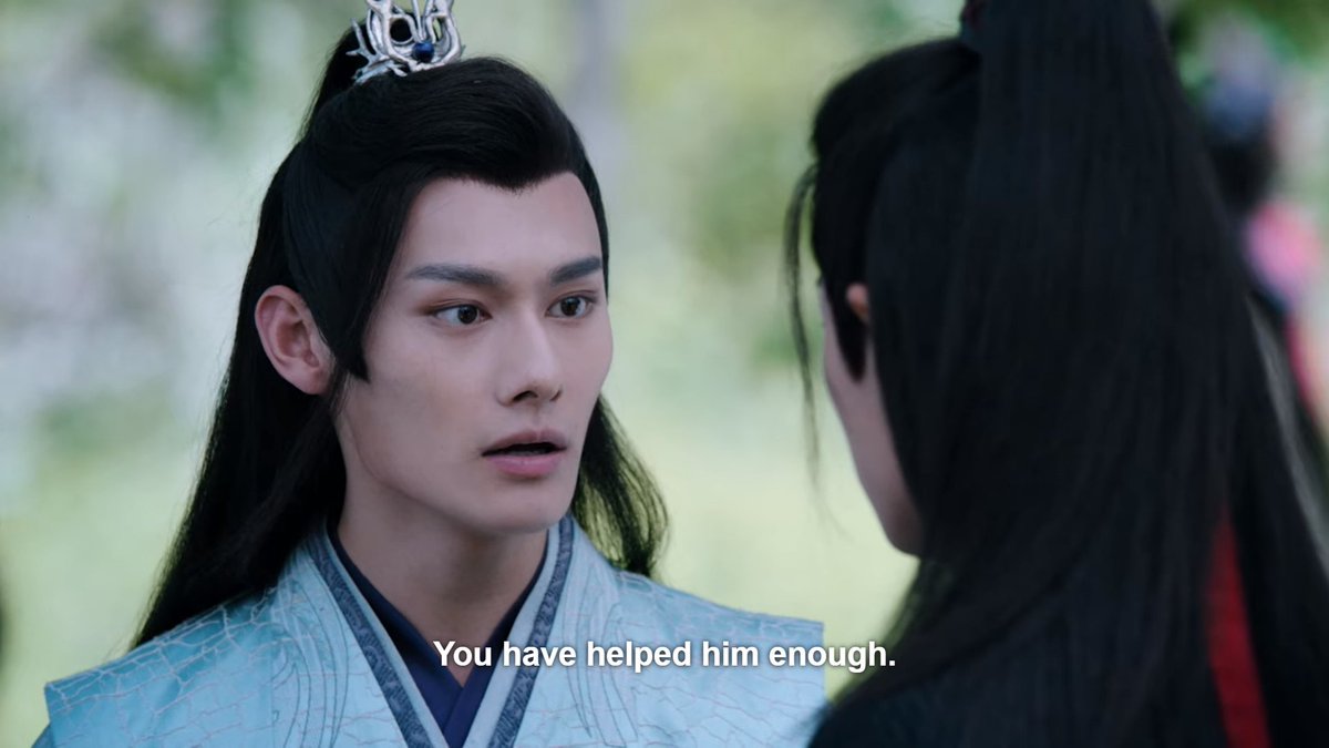 Jiang Cheng you were never going to win this argument but the moment you suggested Wei Wuxian might carry Lan Wangji, you completely lost his attention because now he is off in a seriously detailed fantasy. Jiang Cheng you know better than this