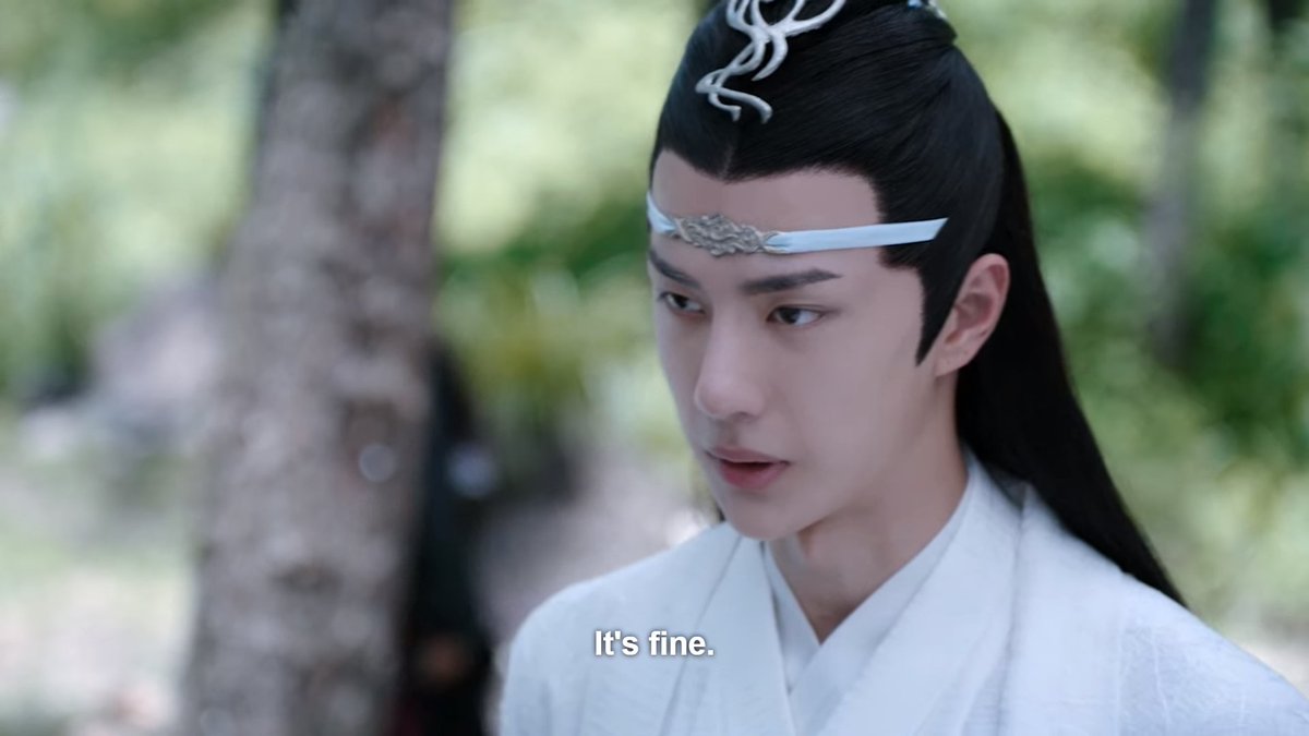I love how you can see his little face gearing up to talk to Lan Wangji about something that isn't teasing him