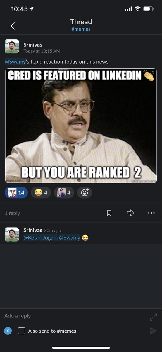 kunalb11's tweet photo. Yes. We have a very active memes slack channel. https://t.co/ectGZHnziw