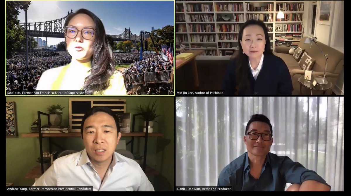mameisun's tweet photo. So inspired by @AsianAmNo2Trump event tonight!  Memorable: (1) Former lawyers can have awesome second careers! @AndrewYang @minjinlee11 (2) “I have lost as many elections as I have won” @JaneKim (3) “Courage is not the absence of fear. It’s the management of fear’ @danieldaekim https://t.co/6luLYDyixm
