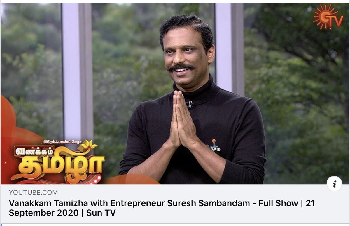 sureshsambandam's tweet photo. Pls RT. If you missed my interview on @dreamtamilnadu on the most popular morning show across all TV's in Tamilnadu, check this out #DreamTN  https://t.co/WP59gKwPO5 https://t.co/ODRtB8ioop