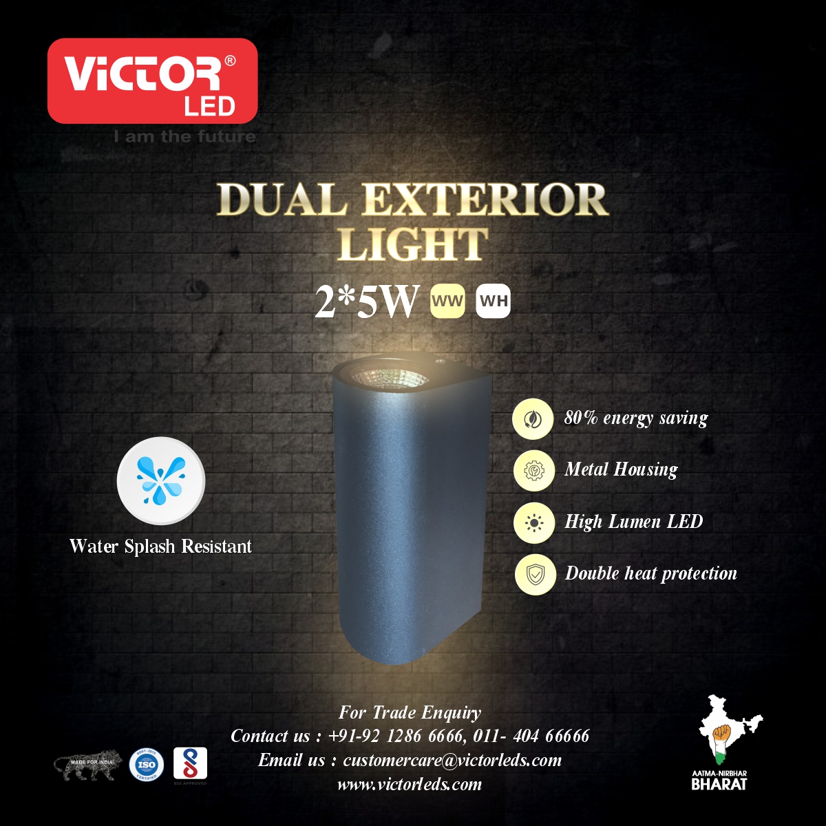 victorleddelhi's tweet photo. DUAL EXTERIOR LIGHT - 2*5 WATT 
.
.
Available in WH/WW
.
.
#light #led #dual #exteriorlight #sale #bestlight #manufacture #followforfollowback #follow4followback #followers #f4follow #f2follow #followforfollowback https://t.co/xb4xYlJVIp