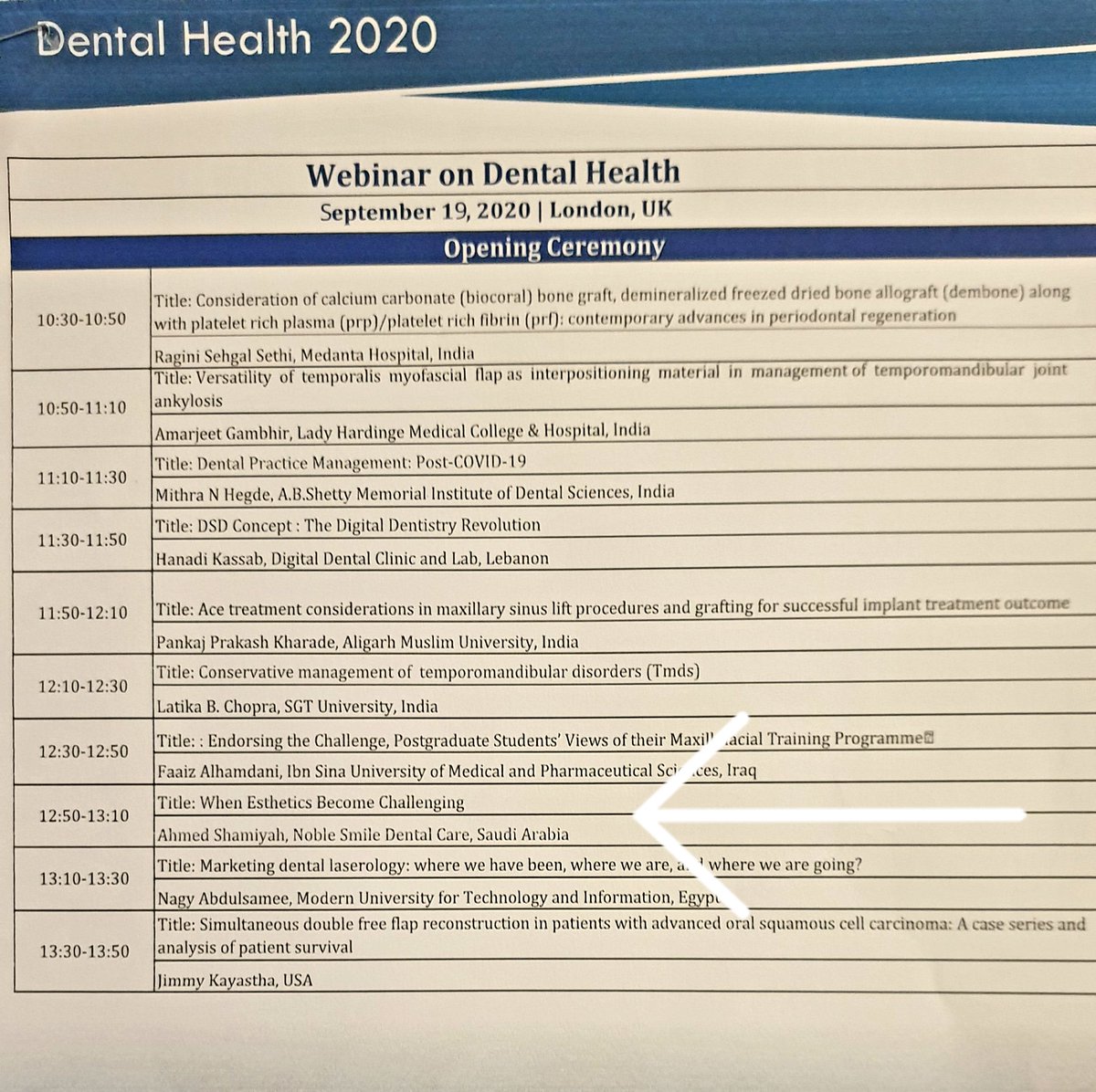 DrShamiyaha's tweet photo. @NobleSmileDent @slowdentistry1 @noblesmilece 
Dr Ahmed Shamiyah Webinar Participation
September 2020 
#dentalhealth #dentalcare #dentaleducation https://t.co/xOFSkRa5Pd
