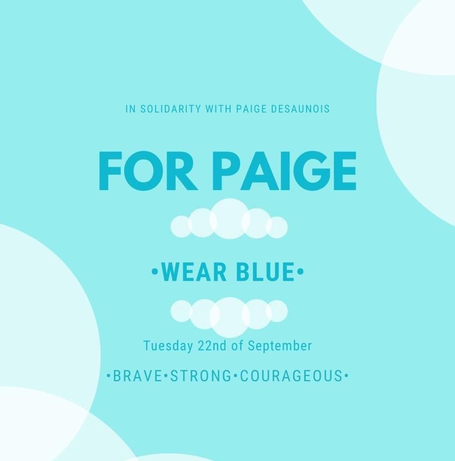 LuckyGordy's tweet photo. We are wearing blue for my niece. Princess Warrior Paigie. Her battle with cancer has begun as she has shown us Faith over fear. Love you Paigie and we will be with you on the journey. #brave #strong #corageous #cancer https://t.co/Z13fO51ySv
