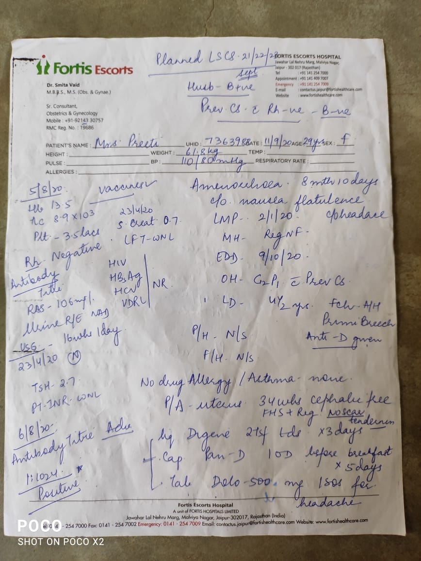 avedeshmeena86's tweet photo. Sir, Fortis hospital, jaipur  suddenly denied (after report come covid+)for further treatment of my wife. She is pregnant and require a operation for delivery on emergency.  I am a govt employee, doing my job at mumbai during covid19. Plss help. Require urgent health emergency. https://t.co/UGQWdNQBCu
