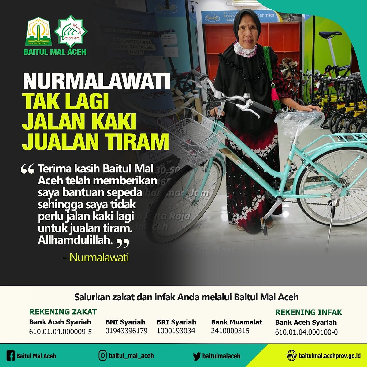 baitulmalaceh's tweet photo. Semoga bantuan yang diberikan dapat bermanfaat, dan memudahkan ibu Nurmalawati dalam berjualan tiram.

#alatkerja
#manfaatzakat
#bqyarzakat
#baitulmalaceh https://t.co/hVBLeyd3MZ