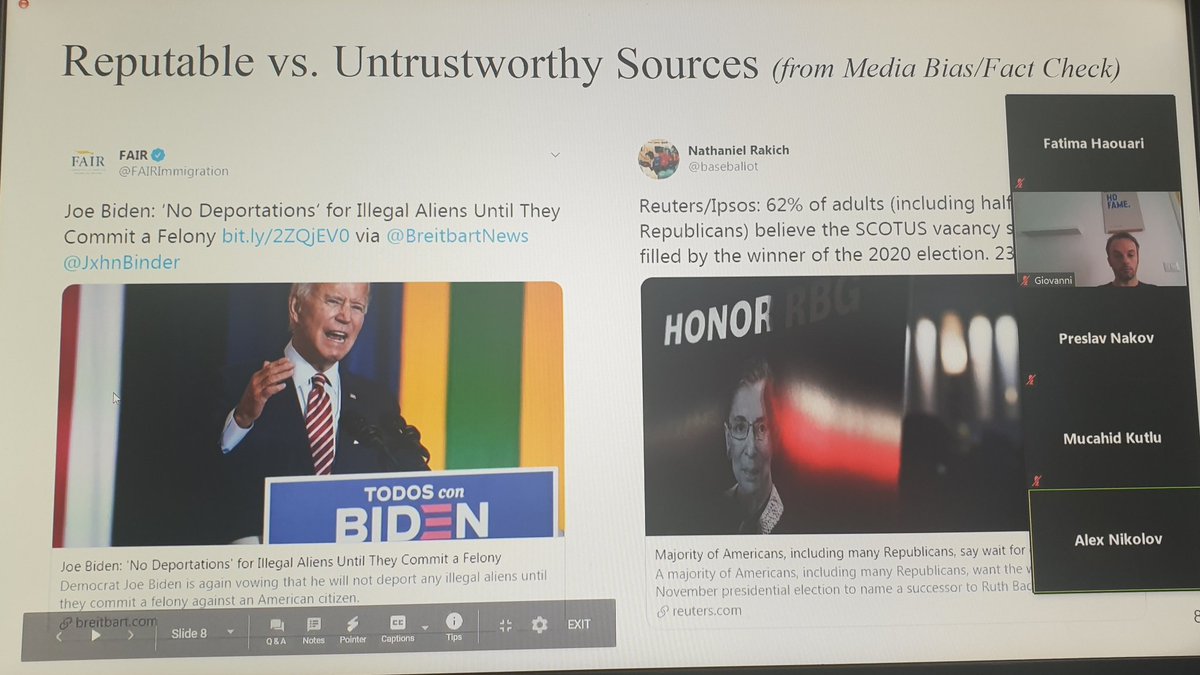 bigIR_group's tweet image. Team Alex are presenting how they adopted transformers to identify check-worthy tweets. @clef_initiative #CLEF2020