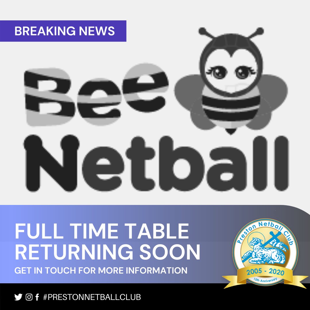NetballPreston's tweet image. Please bear with us whistle we do our best to return to our full time table. This includes everything from juniors to adults. 

#PNC #PrestonNetball #PrestonNetballClub #Rise2020 #BeeNetball