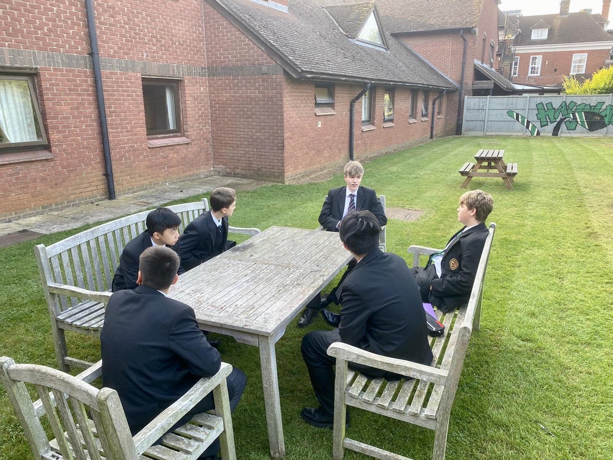 HaywoodsHouse's tweet photo. The @HaywoodsHouse prefects enjoyed the opportunity in today’s House period to talk with our Form 3 and Form 4 students in small groups #leadbyexample #sethighstandards #housespirit https://t.co/MuOUWLPCjC