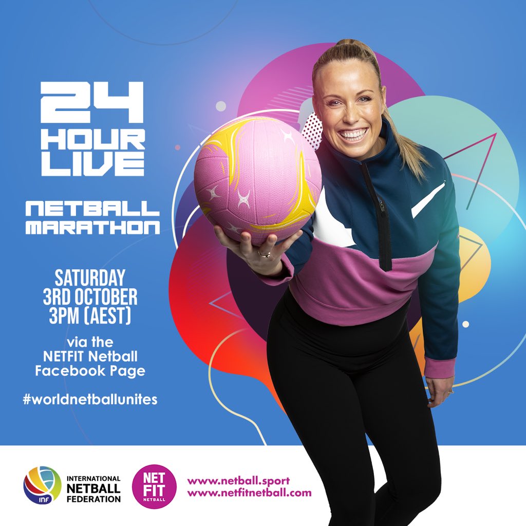 We’re delighted to be partnering with @IntNetball to bring you the 24 Hour LIVE Netball Marathon. So many ⭐️ of the game set to take the screen to deliver world class netball session, Live! Click  to learn more -  netfitnetball.com/netfit-inf-24h…