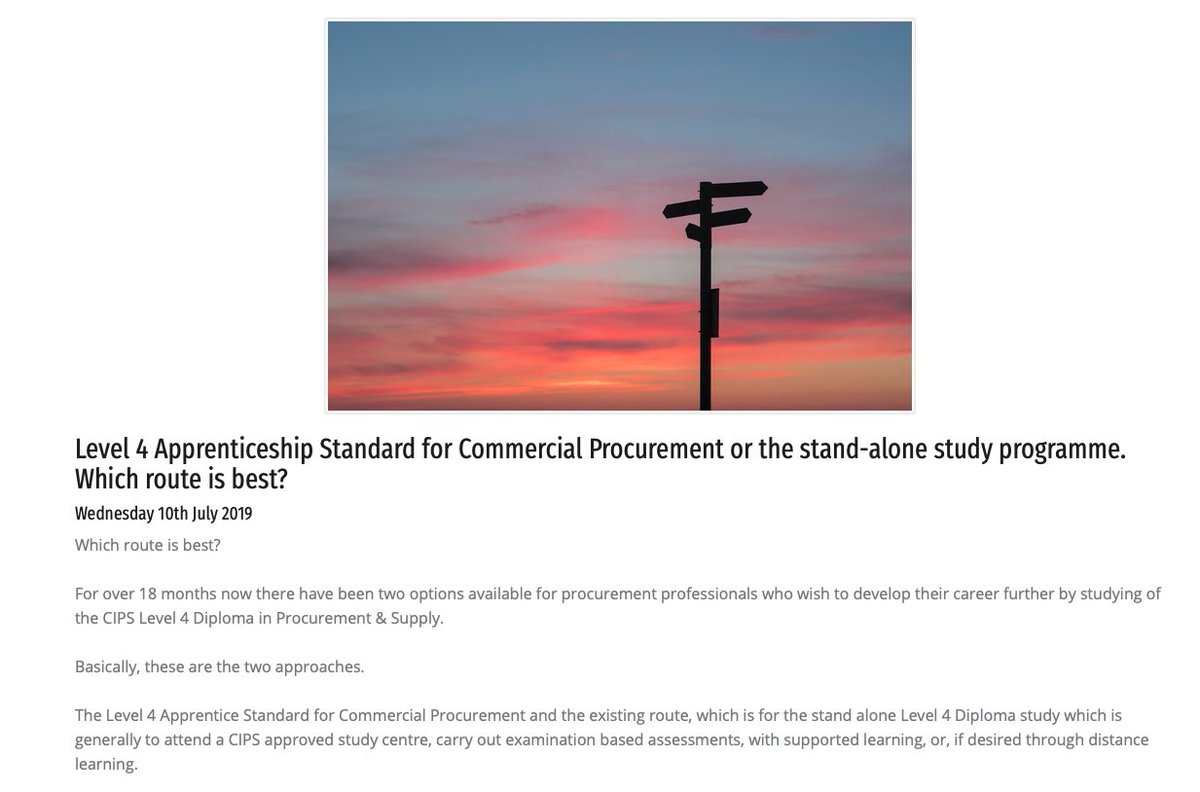 Looking at doing the CIPS Level 4 Diploma? Don't know whether to go via the apprenticeship route or the stand alone course? This article should help you: theprocurementacademy.com/news?aid=19458