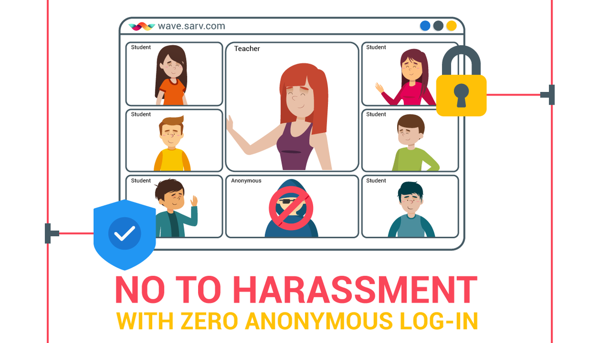 SarvOfficial's tweet photo. Facing #harassment during online classes? Sarv WAVE can here help you secure your online classes with zero anonymous login!!
#Sarv #SarvWave #onlineclasses #NoToHarassment #ZeroAnonymousLogin #teacher #OnlineBullied #Securelogins #videocommunication #harassmentprevention https://t.co/LtlXV9IIJp