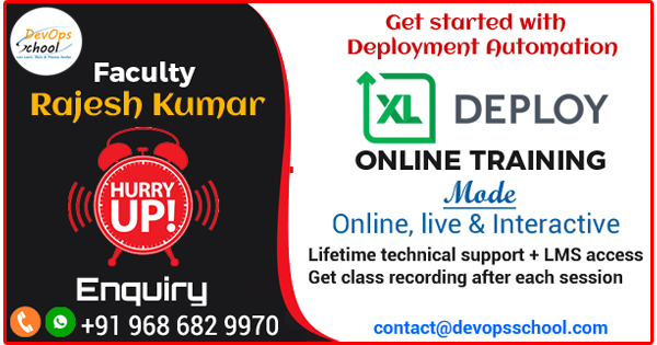 DevOpsSchools's tweet photo. Hurry Up! Enroll now for XL Deploy Training.
Agenda:- https://t.co/w8gehcCF7I
By highly experienced trainer with Complete Instructor-led, live &amp; Interactive online training
#Certification by #DevOpsSchool
Call OR WhatsApp on +91 968 682 9970 
#XLDeploy #Online #Training #Course https://t.co/x0kJGVoK4n