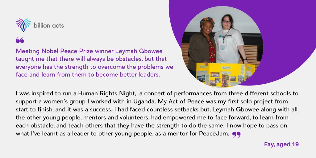 PeaceJamUK's tweet photo. Need some inspiration for your act of peace? Fay from @PeaceJamUK shares her experience organising a Human Rights Night to support a women's group in Uganda. #iacted #billionactseurope #InternationalDayOfPeace https://t.co/uMiBiH3Smx