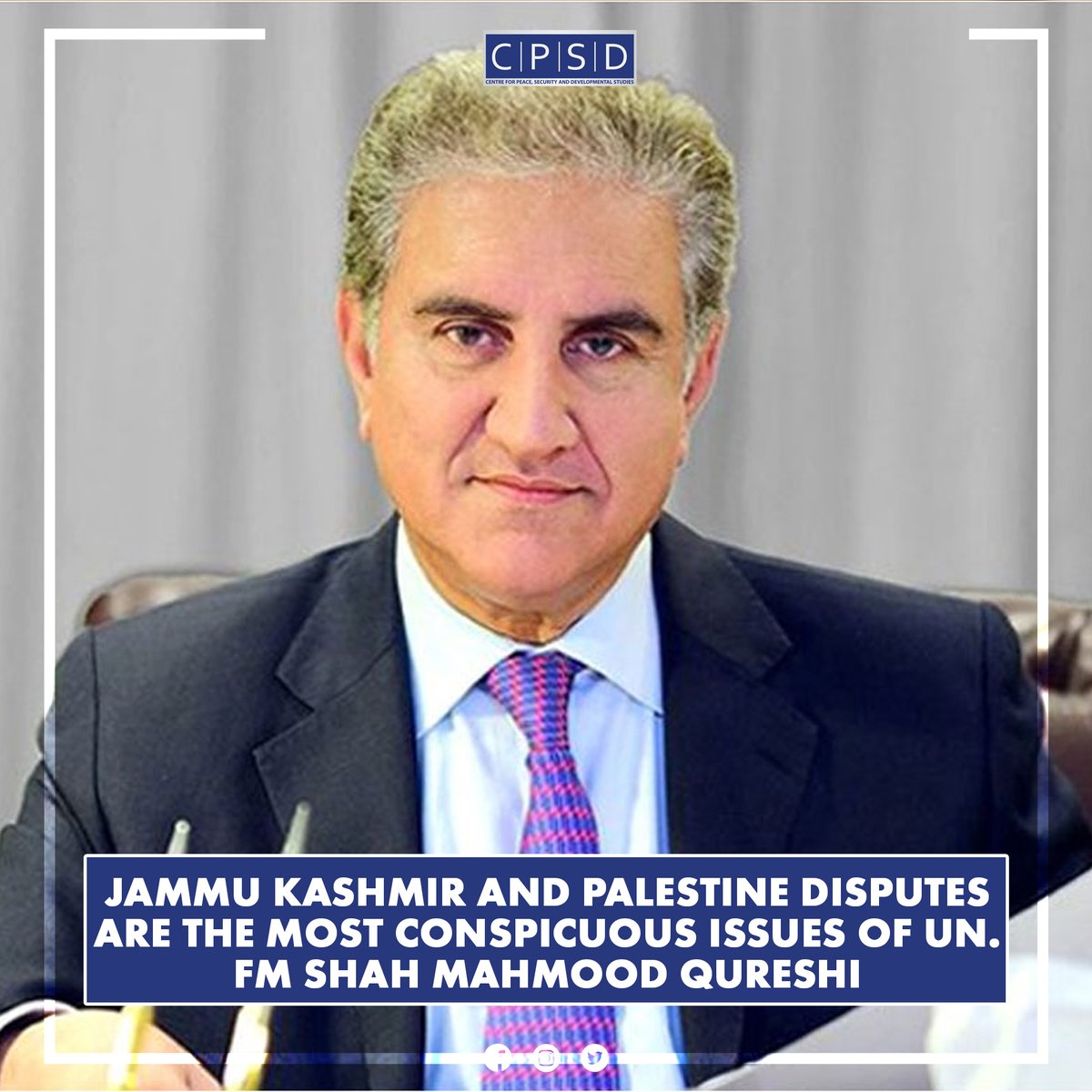 In a series of tweets on 75th anniversary of UN, he said the people of occupied Kashmir and Palestine still await fulfillment of the commitment made to them by <a href="/UN/">United Nations</a> to grant them their right to self- determination.
<a href="/SMQureshiPTI/">Shah Mahmood Qureshi</a> #Kashmir