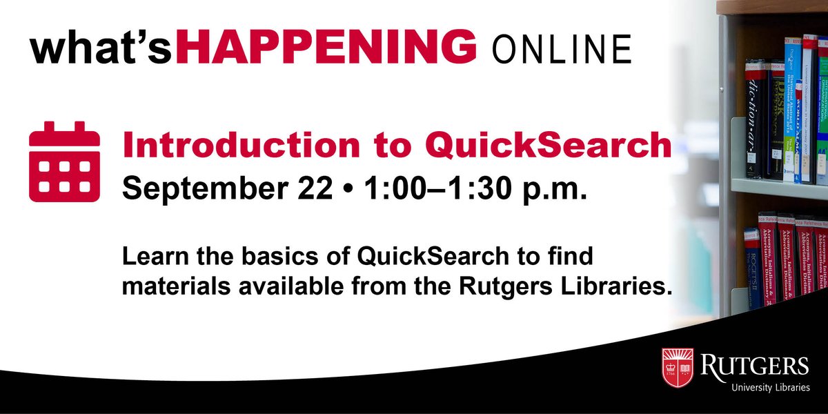 RULibraries's tweet photo. Not sure how to get started with #QuickSearch? @RobesonLibrary librarian John Powell has you covered!
https://t.co/s9MktEj7gz https://t.co/1AAbbrTwG2