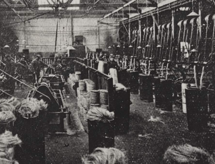 The Roperie employed over 1,000 people at its peak, including a lot of women (as spinning and weaving mills often did). It was heavy and dangerous work, with unguarded machinery everywhere and the ever-present silent danger of an atmosphere laden with fibres