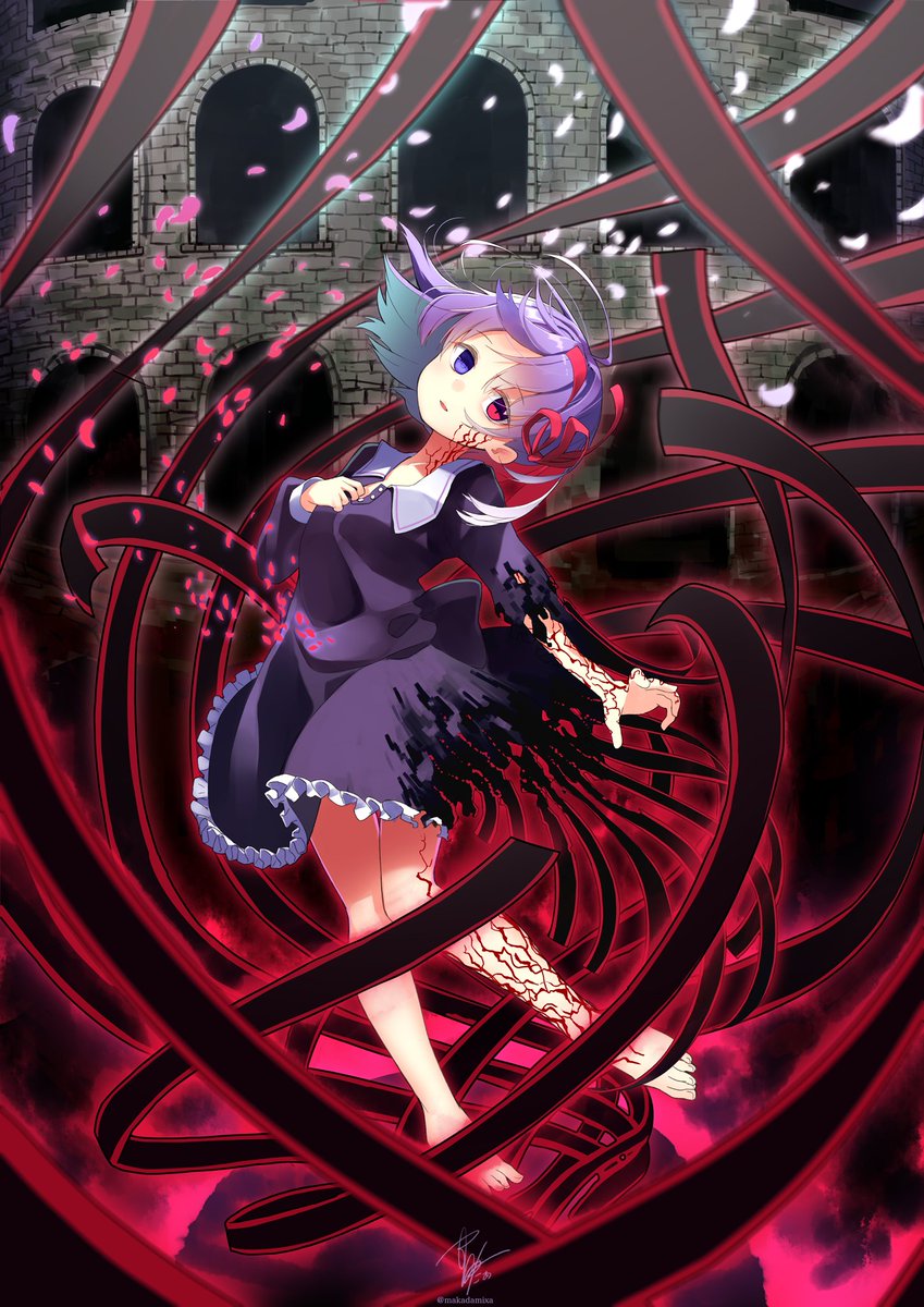 間桐桜 「桜散る 」|まかだみぁのイラスト