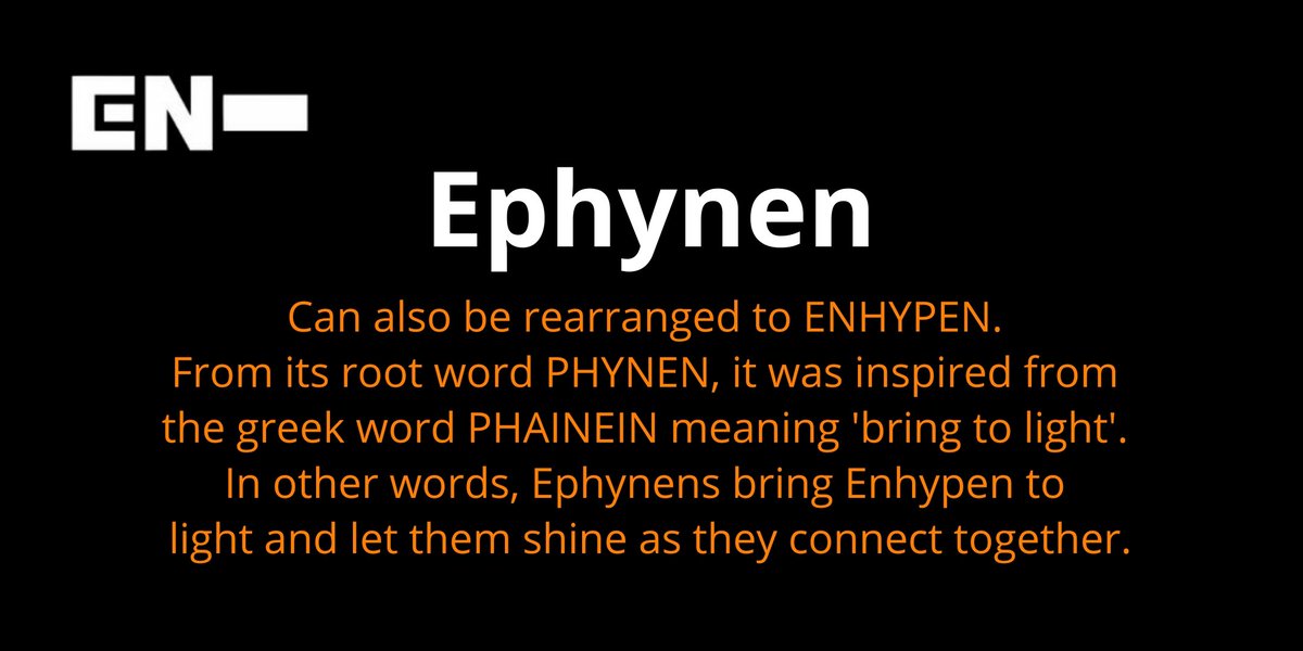 [ #ENHYPEN FAN CLUB NAME SUBMISSIONS THREAD]Here are 4 of the names you guys submitted to our tracker. EphynenEPIC EPIPENEQUALIZE (=iZE) @ENHYPEN @ENHYPEN_members #엔하이픈 #ENHYPEN_FandomName