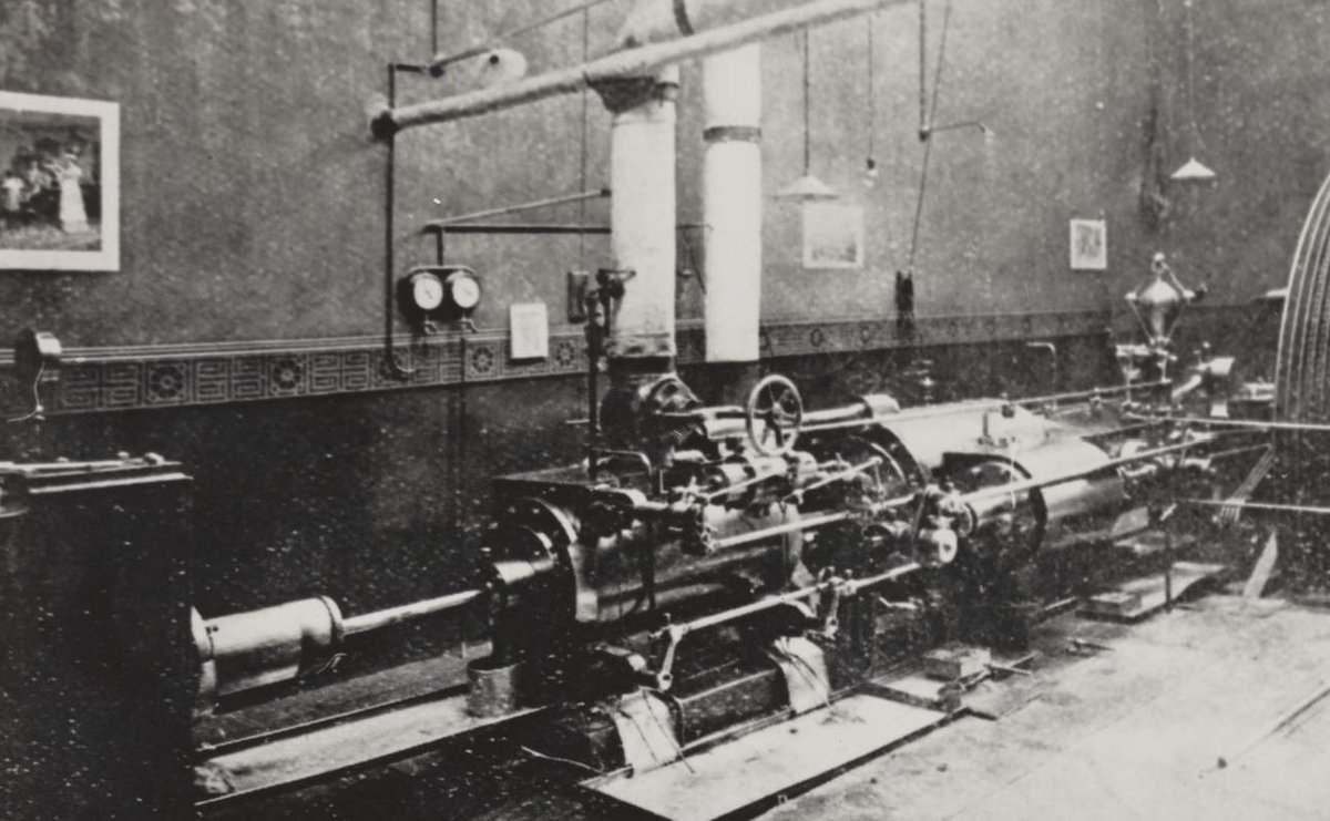 And another image here © Edinburgh City Libraries showing a steam engine. Look at the beauty of the tiles in the background and also the "pinups" which appear to be family photos in their Sunday best!