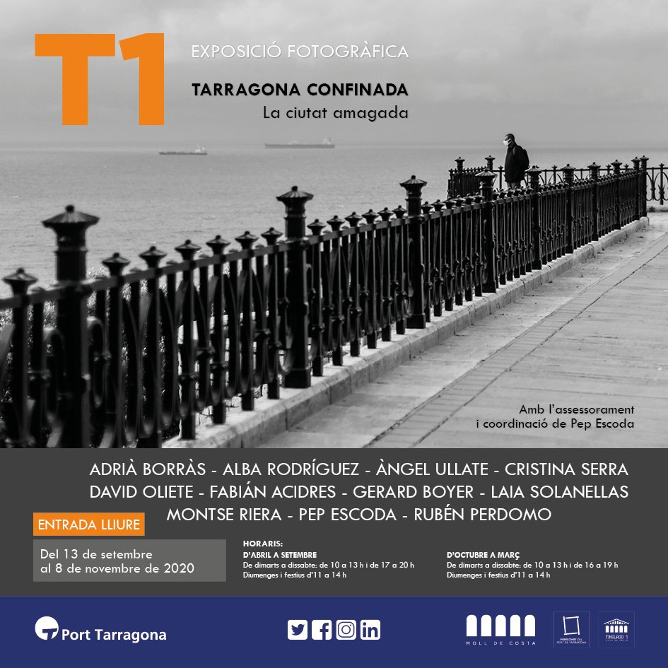 PortTarragona's tweet photo. CULTURA | Ja pots consultar en la nostra agenda d'activitats tota la informació de l'exposició fotogràfica "Tarragona confinada. La ciutat amagada"
#PortTarragona #TarragonaConfinada #VineAlPort
#FonsdArt @MolldeCosta
https://t.co/L0nGfSe1si https://t.co/WStzju5NyJ