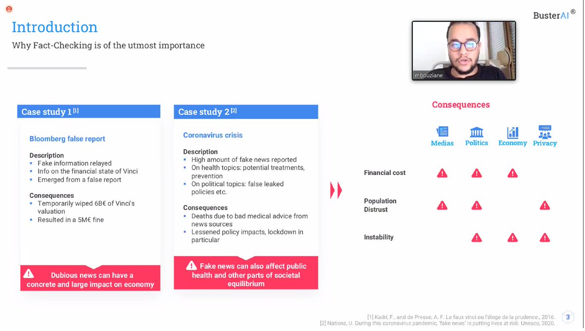 bigIR_group's tweet image. We are back with session 2 of #CheckThat2020 
@clef_initiative
  #CELF2020. 
Team Buster.ai are presenting their work on verified claim retrieval. Transformers and pre-trained language models specifically are still going strong throughout the lab tasks!