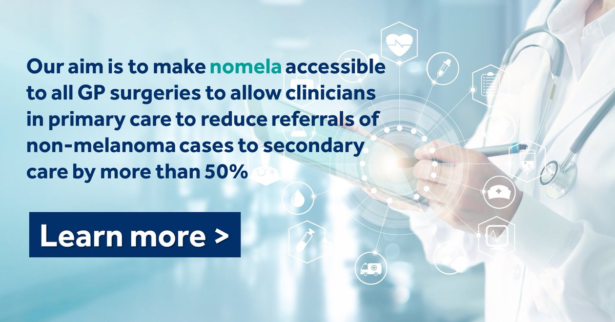 Our mission is to make our #melanoma rule out test accessible to all #GP surgeries and other clinical settings in the community and secondary care, to optimise the #dermatology pathway for #melanomascreening. Find out more about nomela: nomela.com