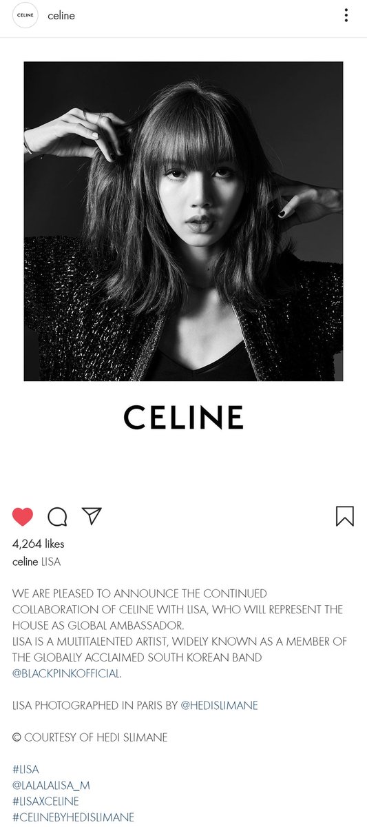 Lalisa Global Ig 0922 Celineofficial Updated With Lisa On Ig Like And Leave Positive Comments T Co Hor7jxzdng T Co Ge5yf0v2qm T Co Szpfltgg9d Admin Ql Celineambassadorlisa 블랙핑크 리사 Lisa 리사