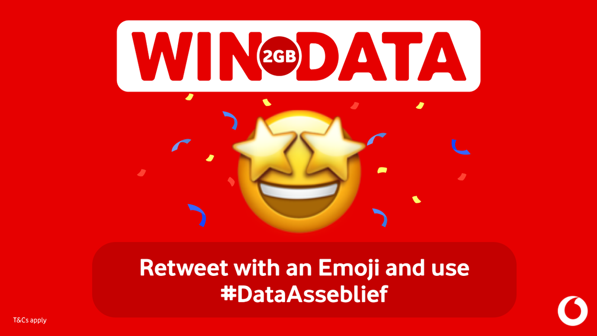 Vodacom's tweet photo. Show us how free data makes you feel!
😻🤑😎😍🥰😊😃

RT this tweet with a comment, tell us how winning would make you feel using #DataAsseblief to score your share of our 30GB hook-up! T&amp;Cs apply. https://t.co/YJeg3eGi2Q