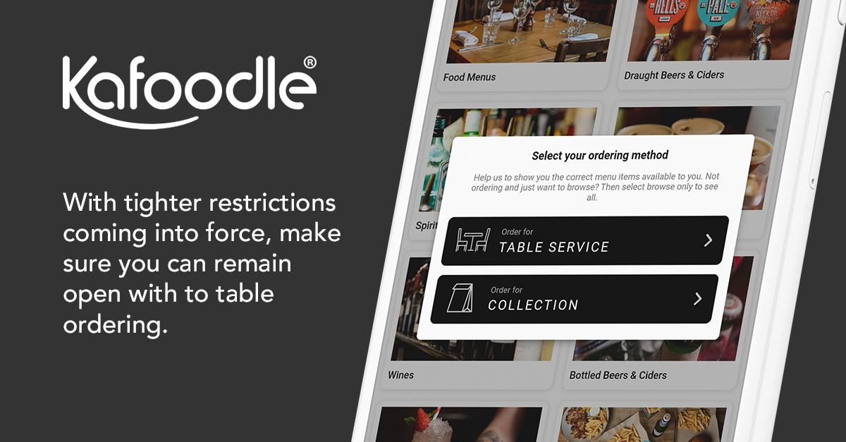 Tested, proven, trusted! Make sure you can remain open and serving customers with 'to table' ordering from Kafoodle.
kafoodleapp.com
#ToTableApp #MobileOrdering #OrderAtTable #COVID #Pubs #Curfew #Lockdown2
