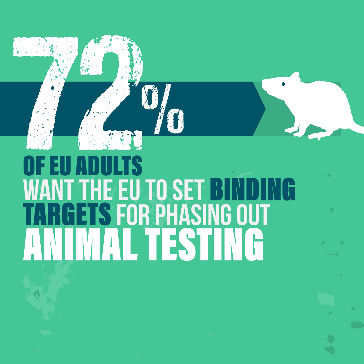 Dierbescherming's tweet image. 72% van de volwassenen in de EU willen een plan voor het uitfaseren van #dierproeven. Laten we ervoor zorgen dat dit gebeurt @EU_Commission @Europarl_EN @EUCouncilPress. RT als je het hier mee eens bent. 
#EuropeanDayforHumaneScience #Act4LabAnimals