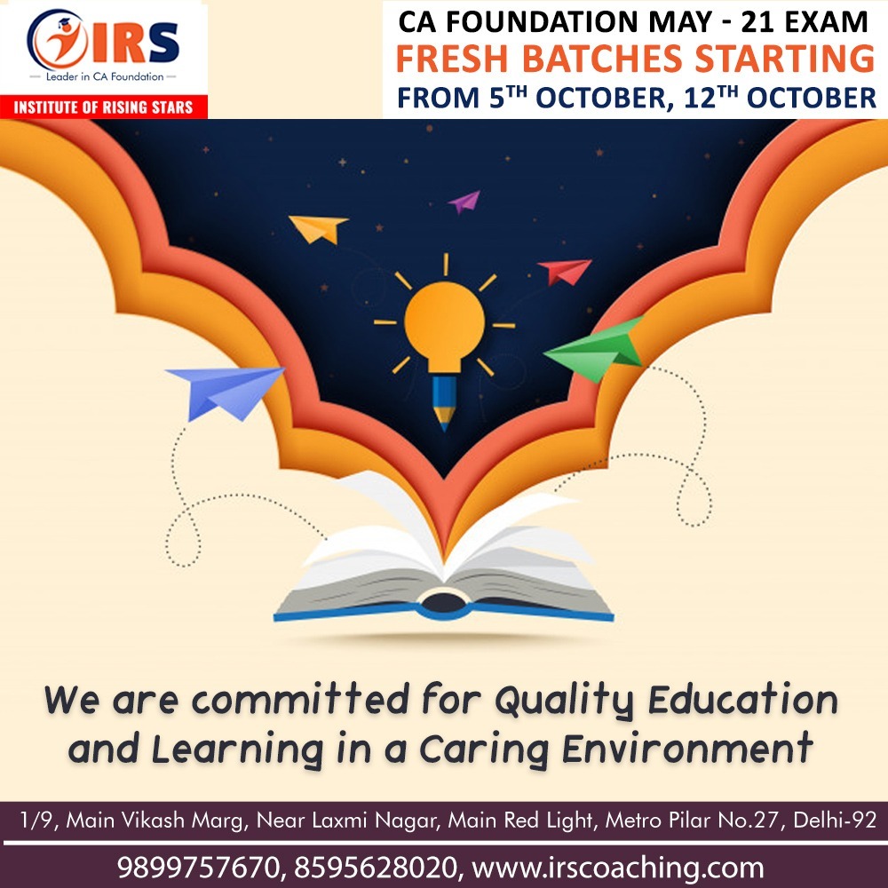 IRSCoaching's tweet photo. The most important thing to concentrate on the study is the environment. we committed to live long learning in a caring environment.
@IRSCoaching #covid19 #coronavirus #exams #accountant #catalents #cacentral #cagroup #onlineclasses #joinnewbatch #bestcacoaching #JOINIRS. https://t.co/0lMQWQdYAh